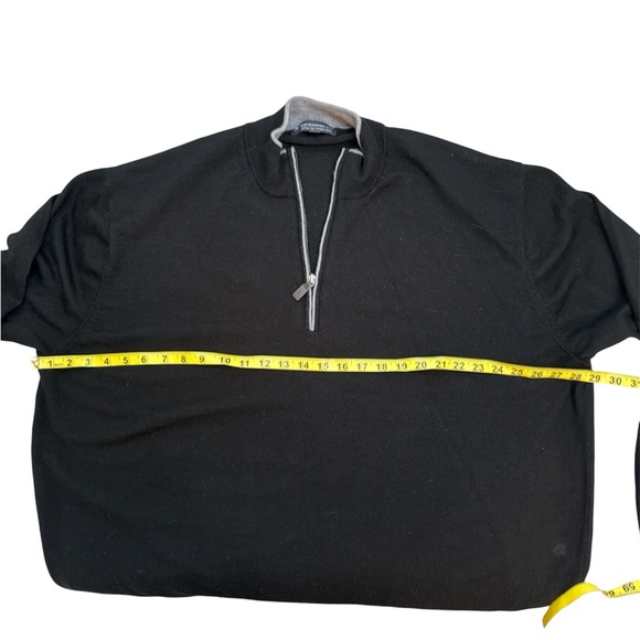 Merino Wool, Men’s Hart Schaffner Marx, size 4X Black & Gray 1/4 zip Sweater big - Picture 9 of 11